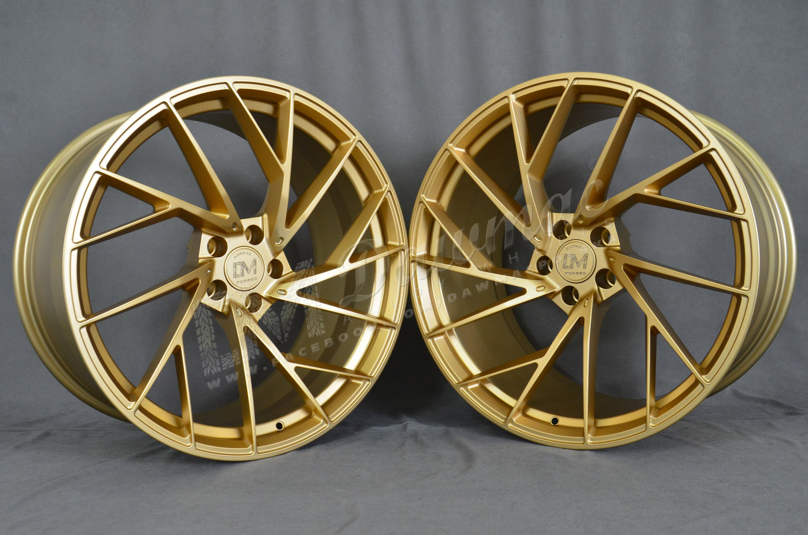 Dawmac Forged F-1187 21" 10J ET24 + 11J ET24 5x112 Satin Gold - obrazek 3