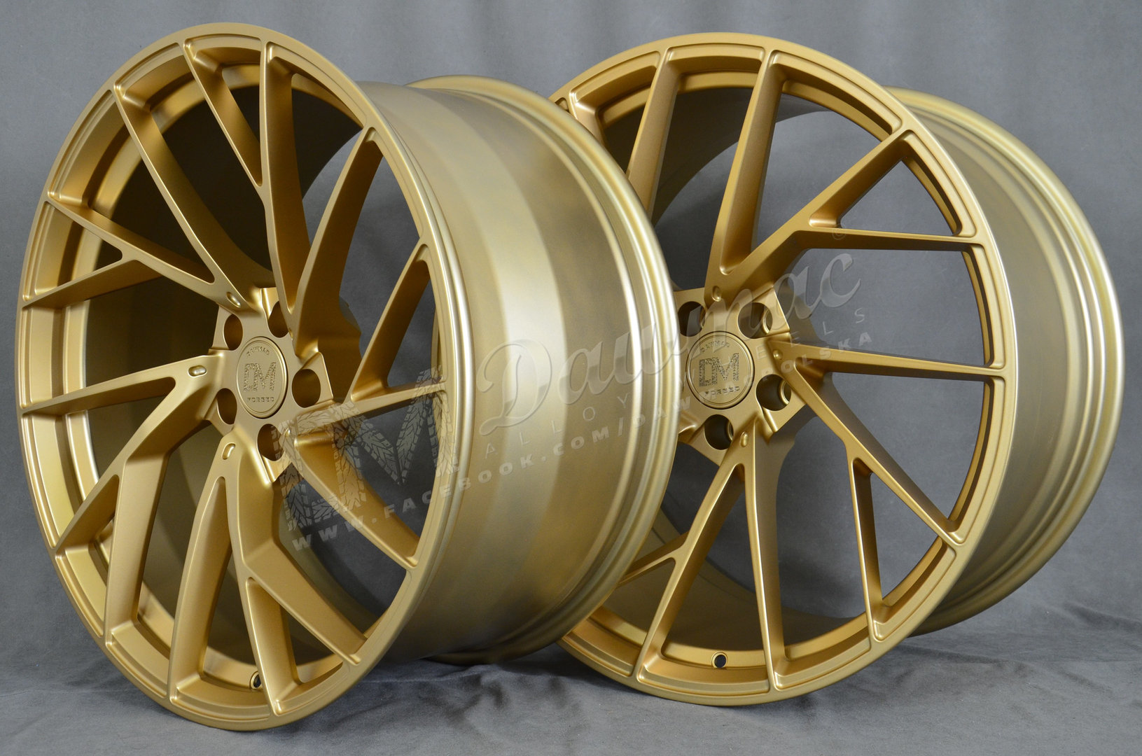 Dawmac Forged F-1187 21" 10J ET24 + 11J ET24 5x112 Satin Gold - obrazek 5