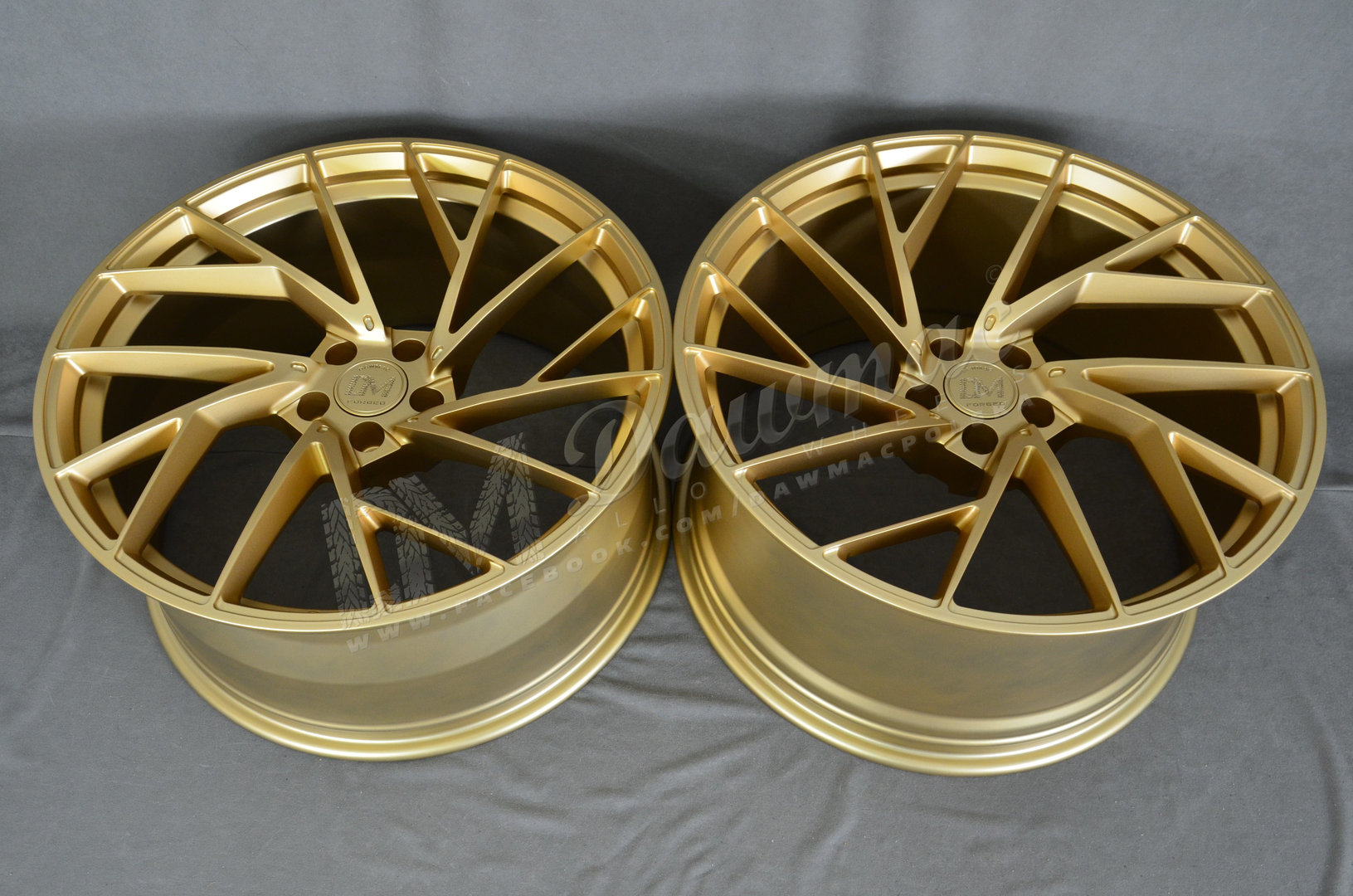 Dawmac Forged F-1187 21" 10J ET24 + 11J ET24 5x112 Satin Gold - obrazek 6