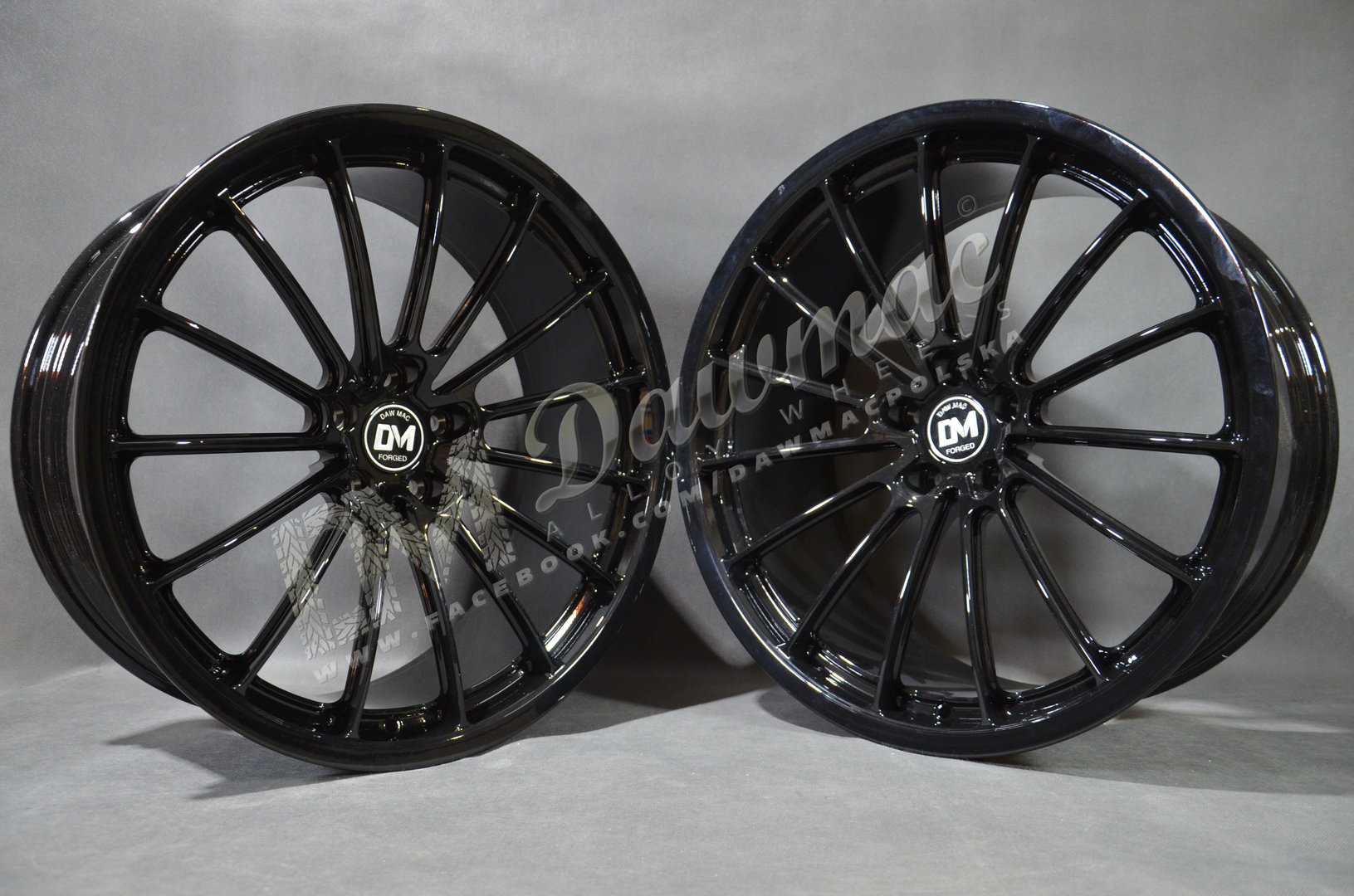 Dawmac Forged FM101 21" 8,5J ET17 + 21" 10J ET30 5x112 Gloss Black - obrazek 3