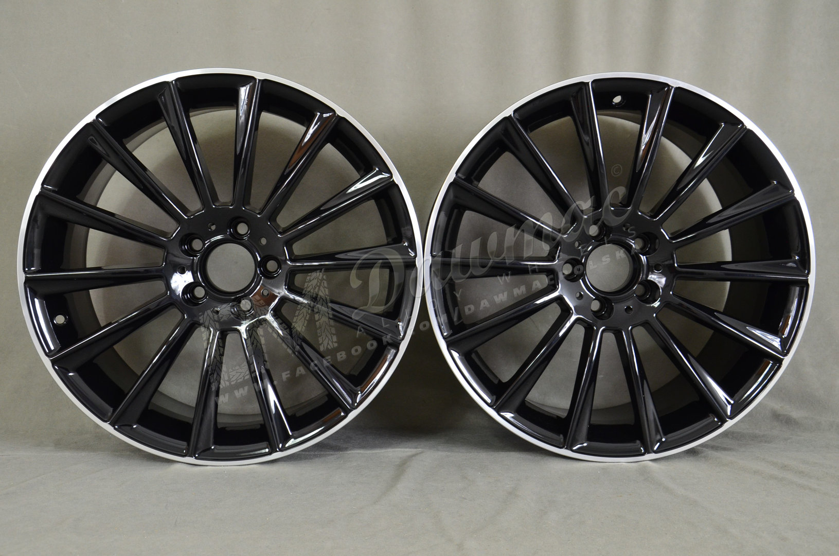 EMR Model: 1017 19" 8,5J ET44 + 9,5J ET48 5x112 Black Lip Polished - obrazek 2