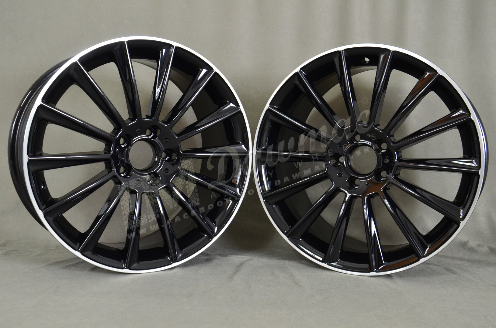 EMR Model: 1017 19" 8,5J ET44 + 9,5J ET48 5x112 Black Lip Polished - obrazek 3