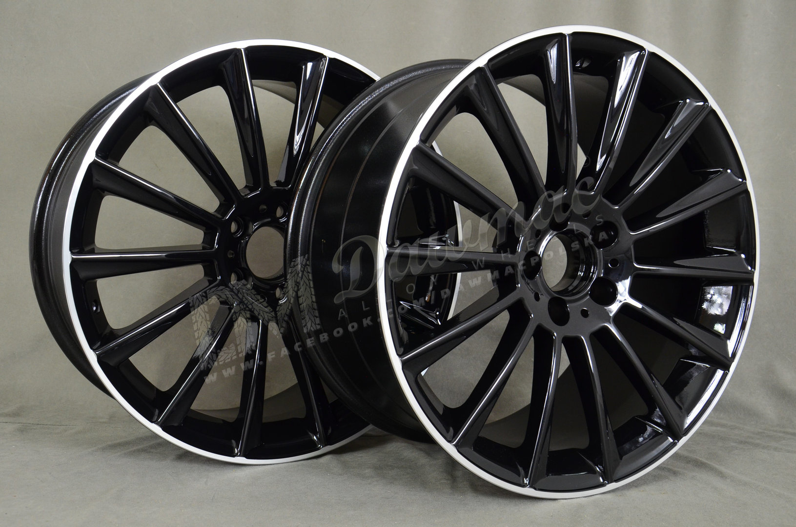 EMR Model: 1017 19" 8,5J ET44 + 9,5J ET48 5x112 Black Lip Polished - obrazek 4