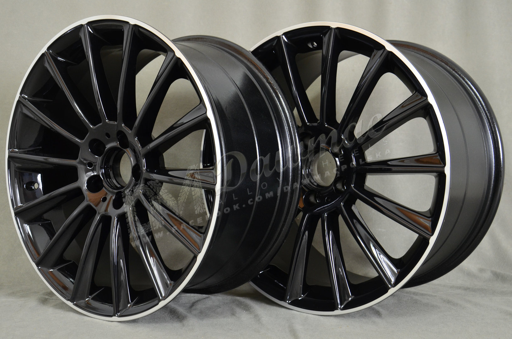 EMR Model: 1017 19" 8,5J ET44 + 9,5J ET48 5x112 Black Lip Polished - obrazek 5