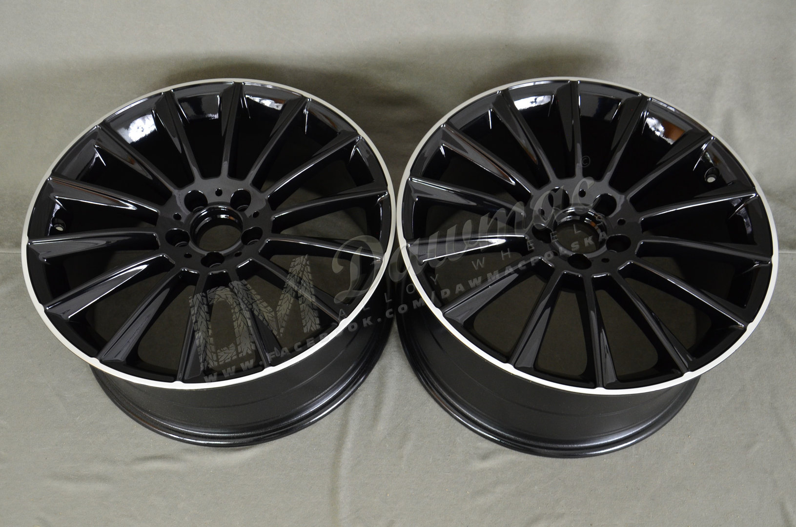 EMR Model: 1017 19" 8,5J ET44 + 9,5J ET48 5x112 Black Lip Polished - obrazek 6