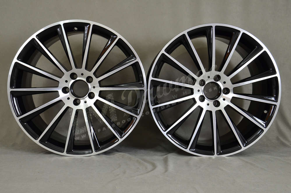 EMR Model: 1017 20" 8,5J ET38 + 9,5J ET48 5x112 Black Face Polished