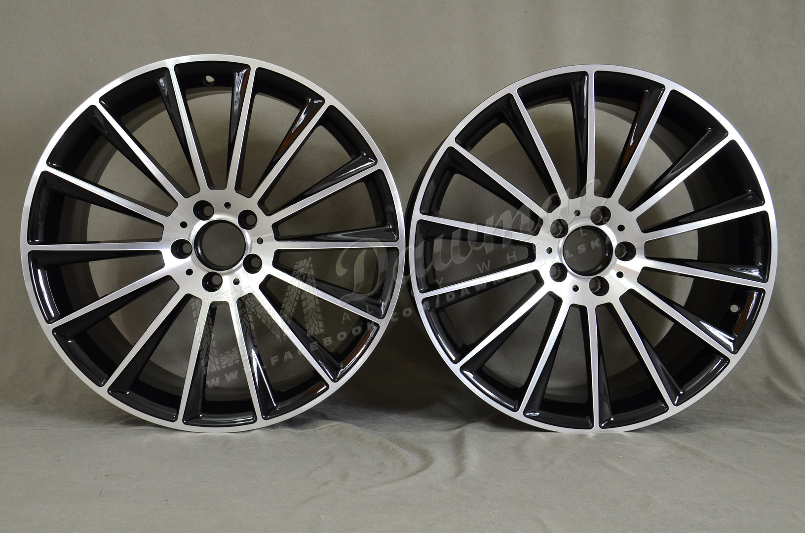 EMR Model: 1017 20" 8,5J ET38 + 9,5J ET48 5x112 Black Face Polished - obrazek 2