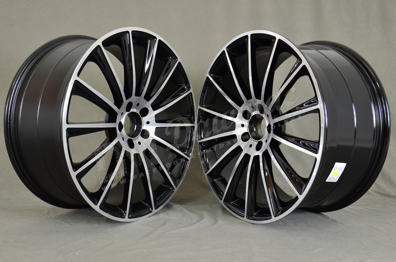 EMR Model: 1017 20" 8,5J ET38 + 9,5J ET48 5x112 Black Face Polished - obrazek 3