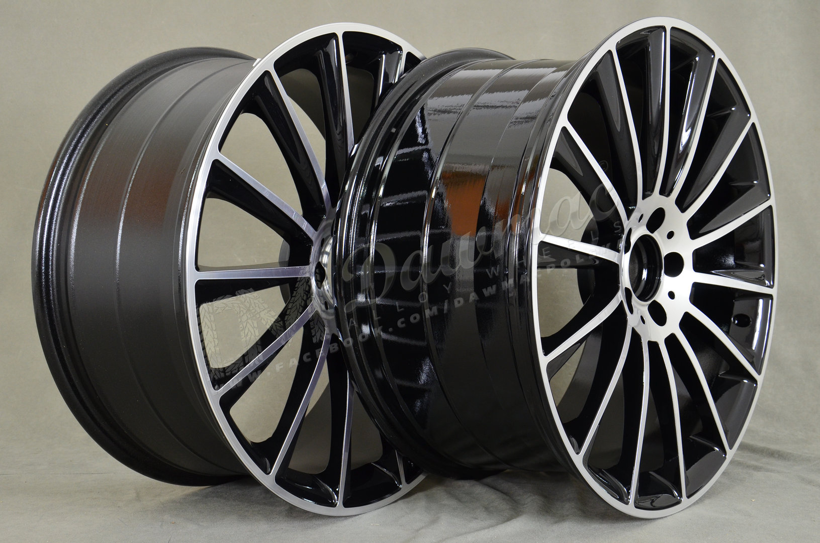 EMR Model: 1017 20" 8,5J ET38 + 9,5J ET48 5x112 Black Face Polished - obrazek 4