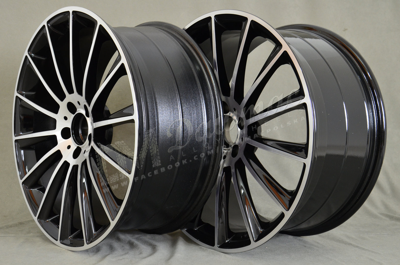 EMR Model: 1017 20" 8,5J ET38 + 9,5J ET48 5x112 Black Face Polished - obrazek 5