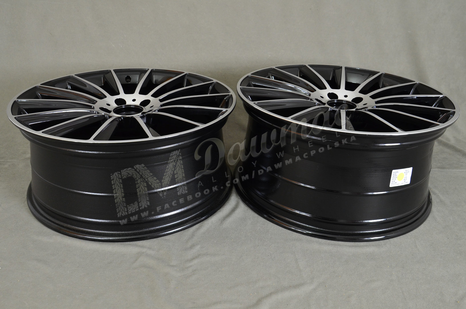 EMR Model: 1017 20" 8,5J ET38 + 9,5J ET48 5x112 Black Face Polished - obrazek 7