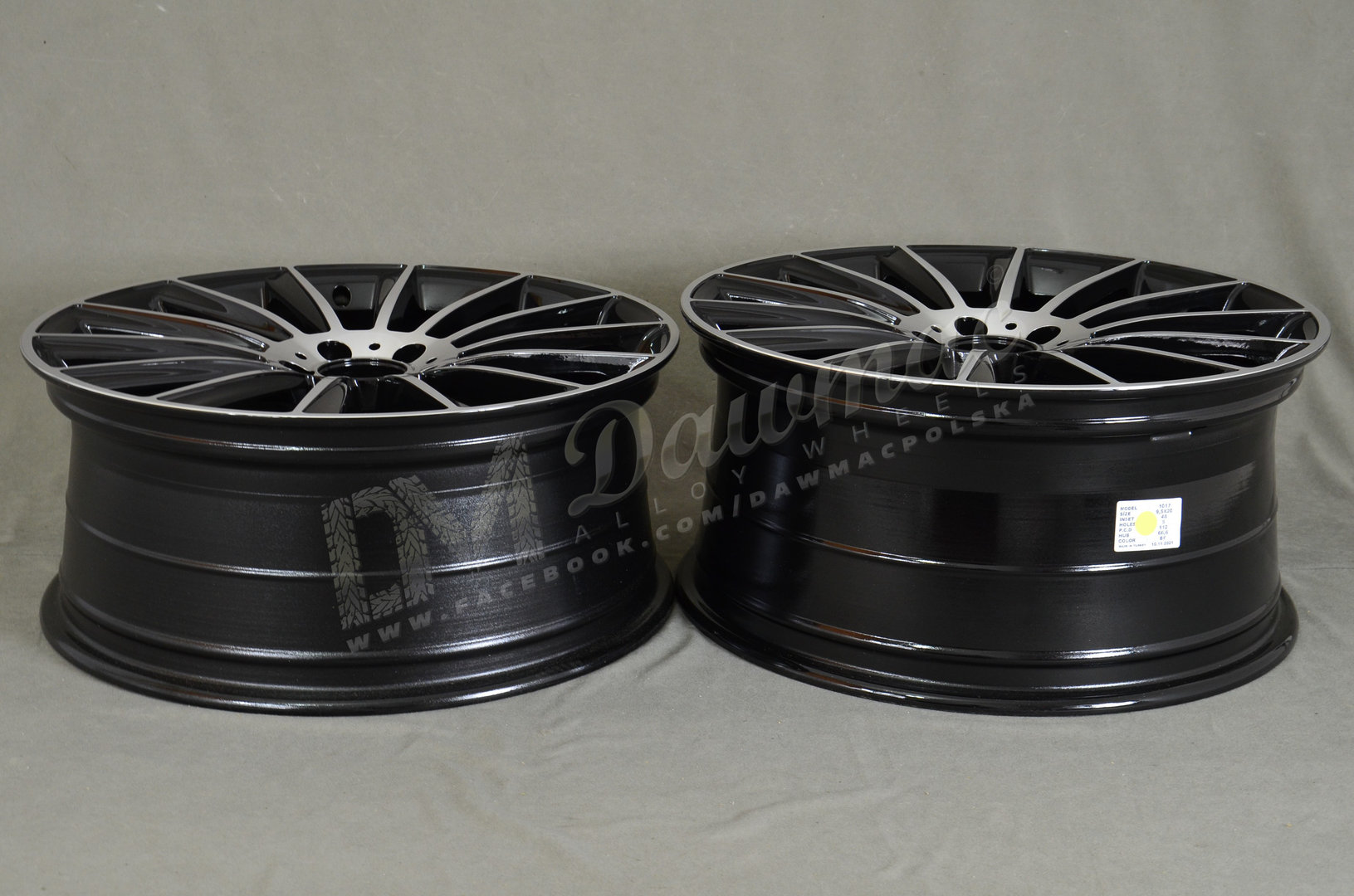 EMR Model: 1017 20" 8,5J ET38 + 9,5J ET48 5x112 Black Face Polished - obrazek 8