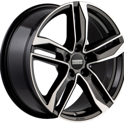 F.Metal Hexis 20" 9J ET33 5x112 bore 57,1 Glossy Black Machined