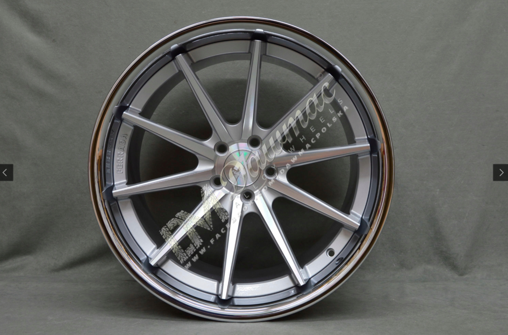 Ferrada Wheels FR4 20" 10,5J ET38 5x112 Machine Silver Chrome Lip - obrazek 2