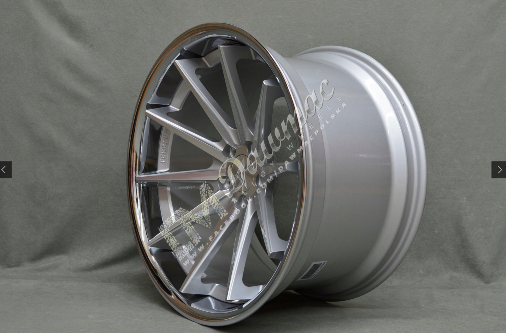 Ferrada Wheels FR4 20" 10,5J ET38 5x112 Machine Silver Chrome Lip - obrazek 3