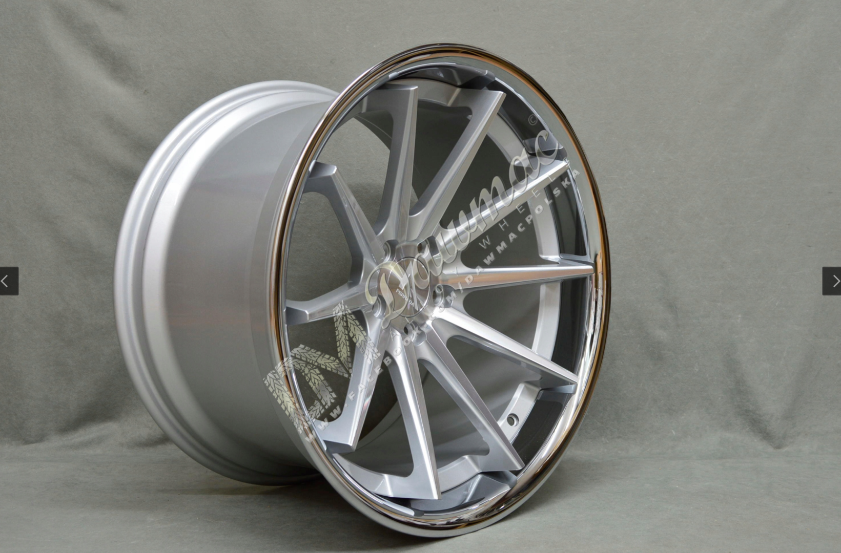 Ferrada Wheels FR4 20" 10,5J ET38 5x112 Machine Silver Chrome Lip - obrazek 4
