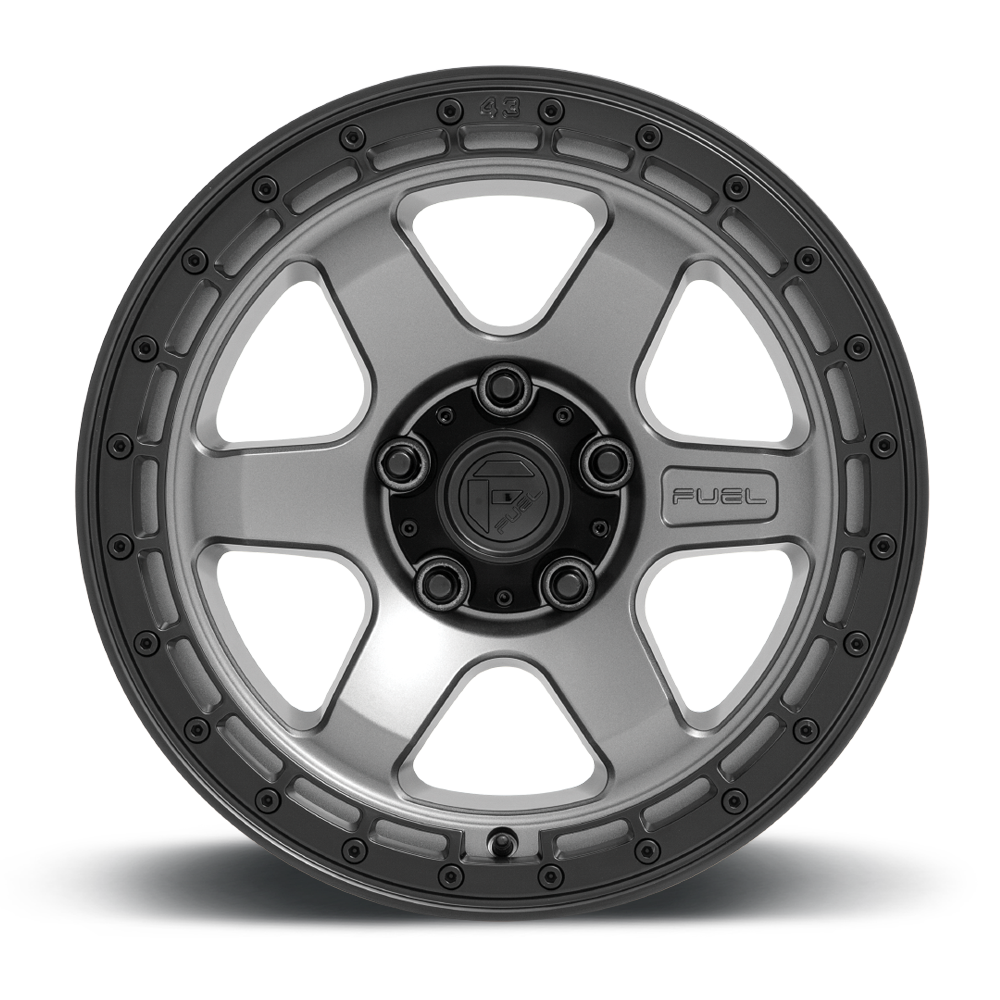 Fuel Block 18" 9J ET-12 6x139,7 Matte Gunmetal w/ Black Ring - obrazek 4