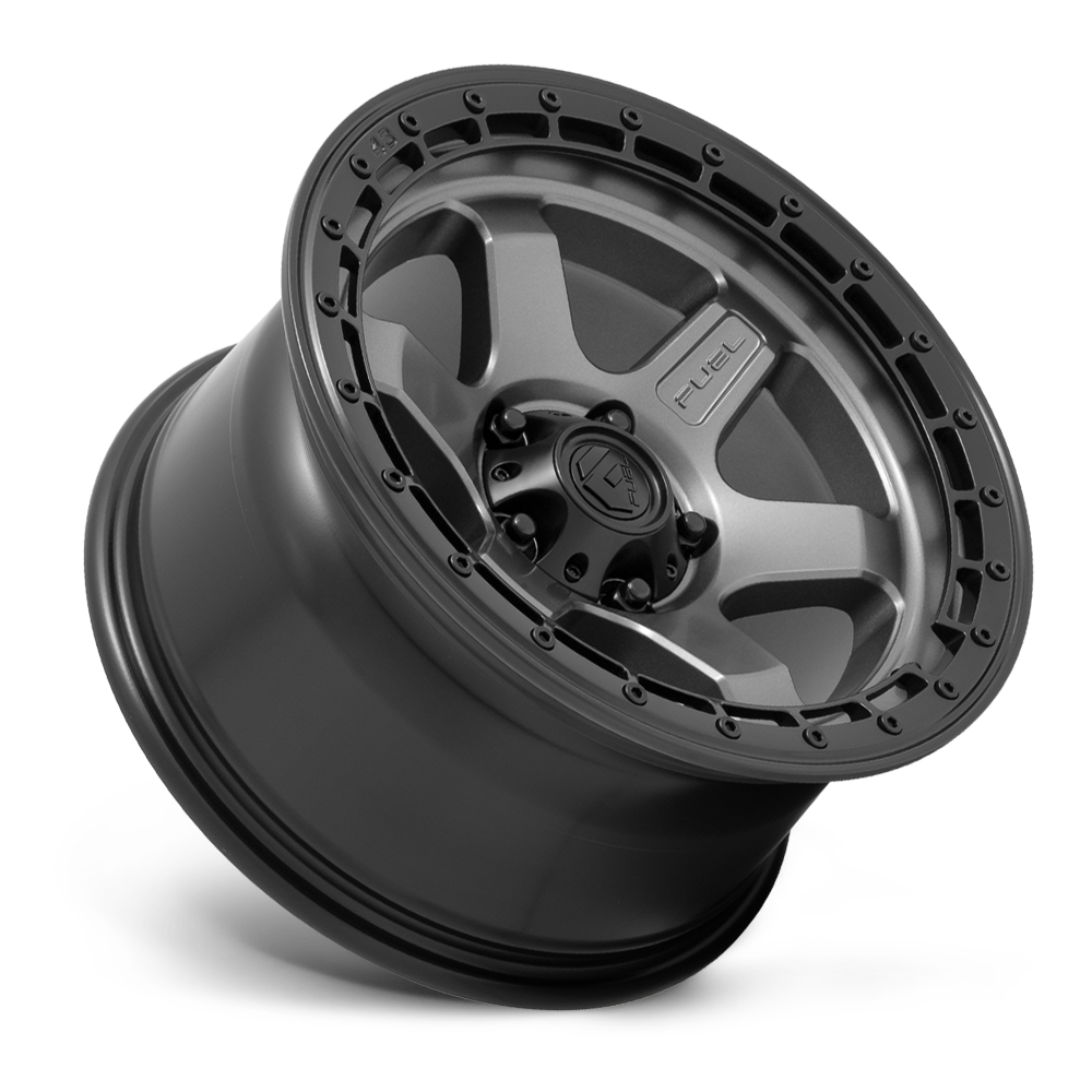 Fuel Block 18" 9J ET20 5x127 Matte Gunmetal w/ Black Ring - obrazek 3