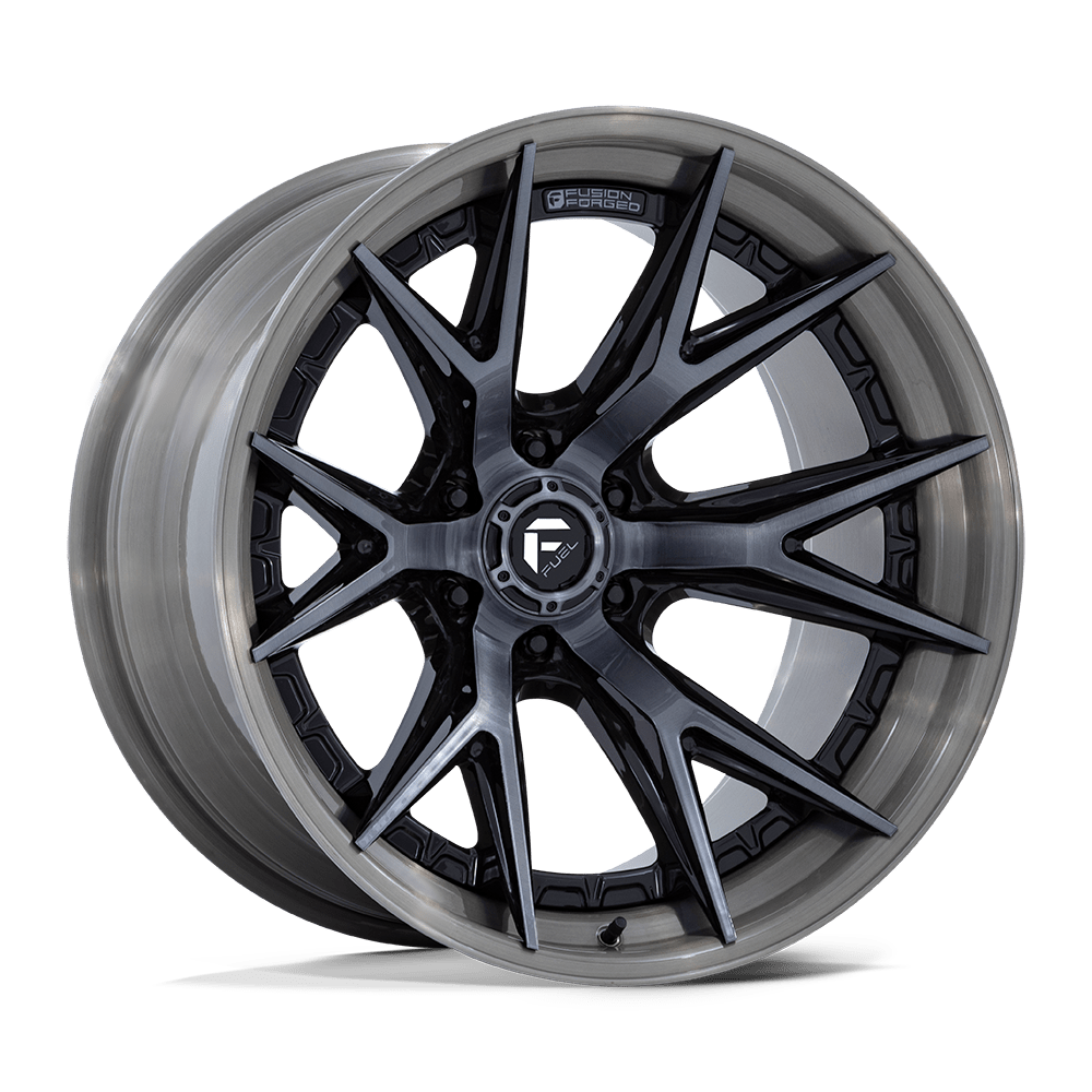 Fuel Catalyst 22" 10J ET-18 6x139,7 Gloss Black With Brushed Tinted Face And Lip