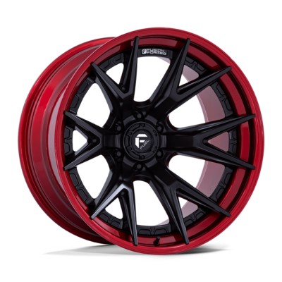 Fuel Catalyst 22" 10J ET-18 6x139,7 Matt Black With Candy Red Lip