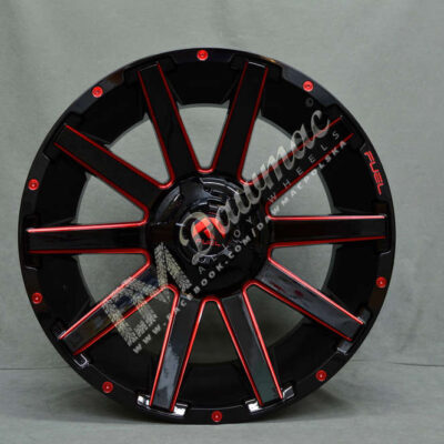 Fuel Contra 18" 9J ET-12 6x135/6x139,7 Gloss Black Milled Red