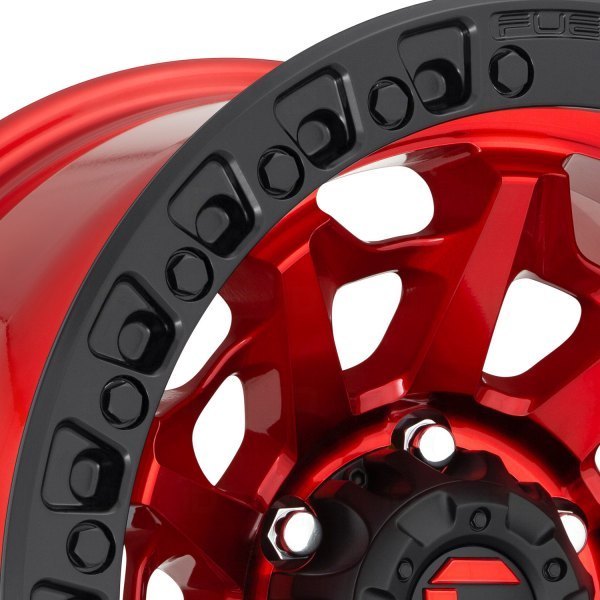 Fuel Covert 17" 9J ET1 5x127 Candy Red Black Bead Ring - obrazek 4