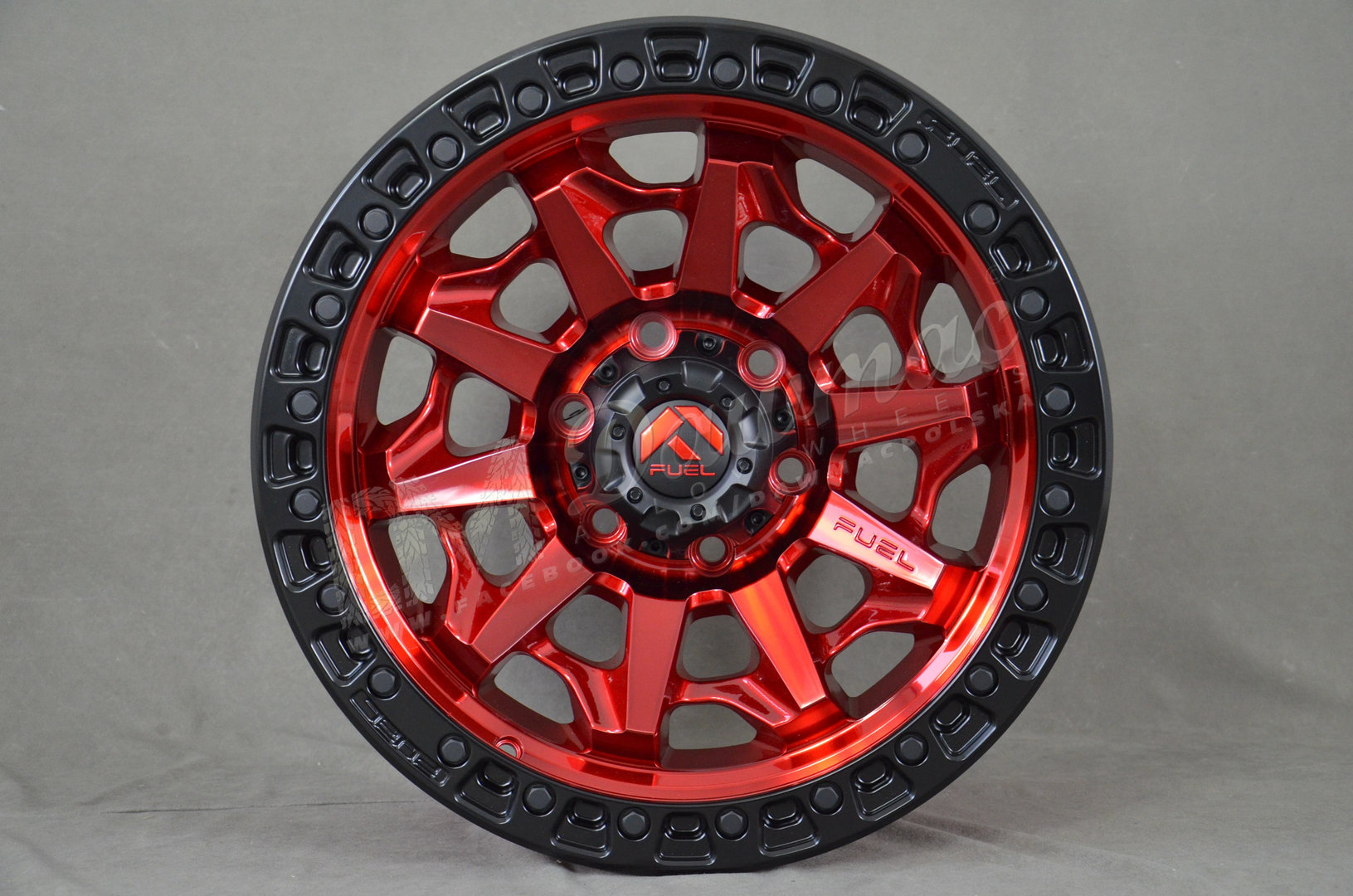 Fuel Covert 20" 9J ET1 5x127 Candy Red with Matte Black Ring - obrazek 2