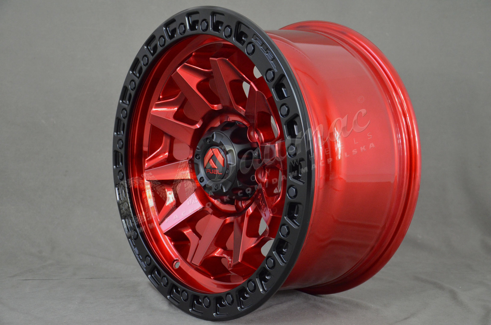 Fuel Covert 20" 9J ET20 5x150 Candy Red with Matte Black Ring - obrazek 3