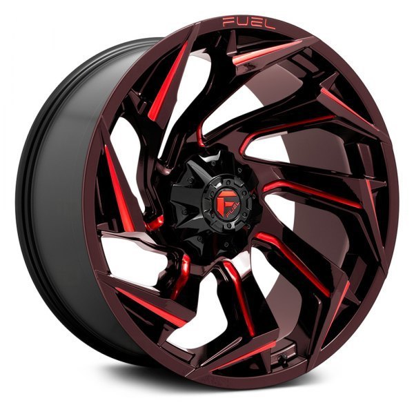 Fuel Reaction 22" 10J ET-18 6x135/6x139,7 Gloss Black with Candy Red - obrazek 2
