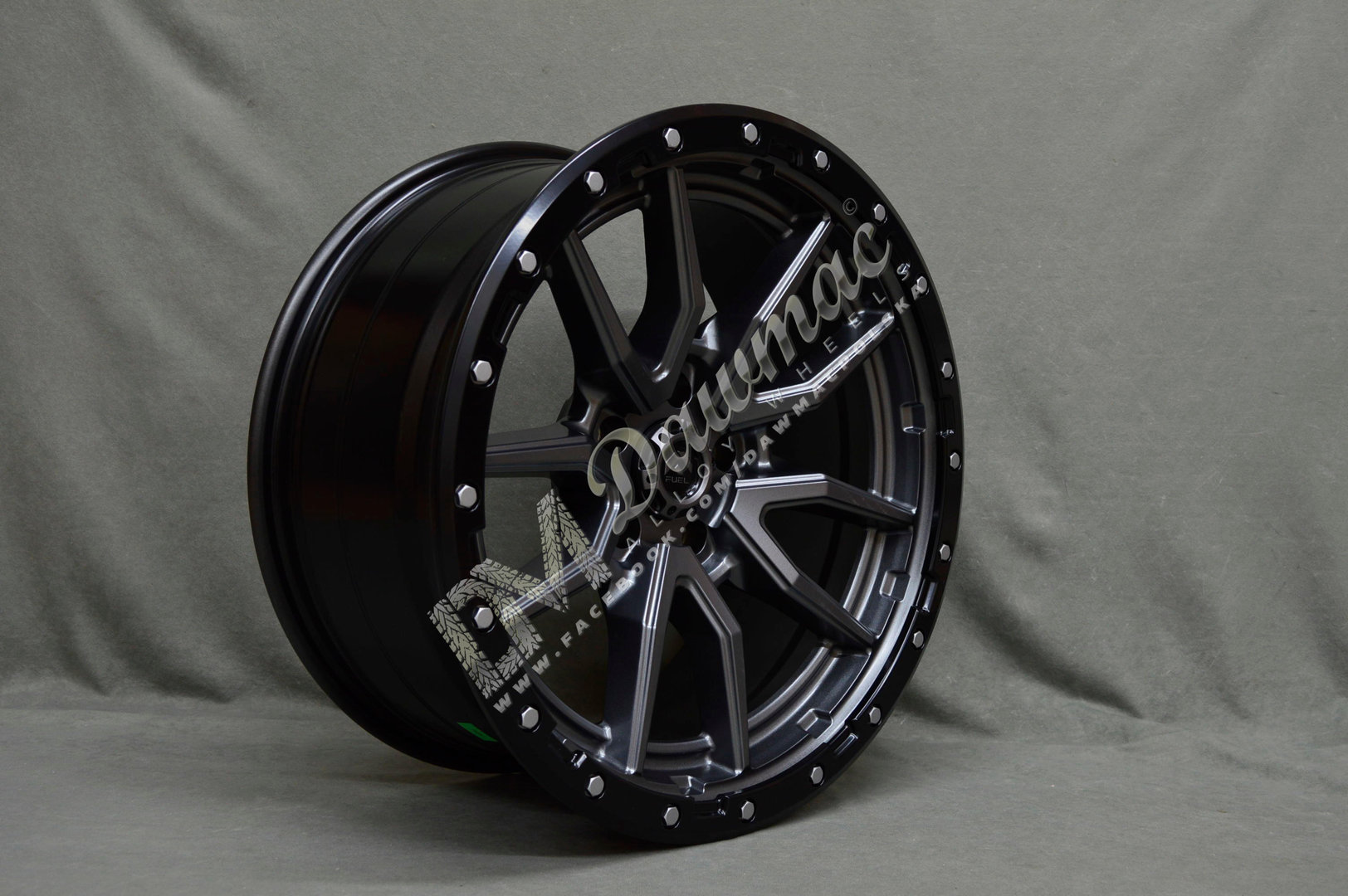 Fuel Rebel 22" 10J ET-13 6x135 Matte Gunmetal Black Ring - obrazek 5