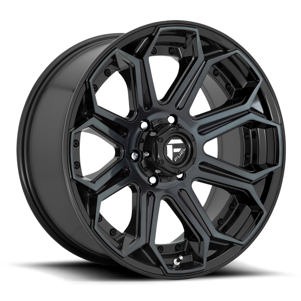 Fuel Siege 20" 9J ET1 5x127 Gloss Machined Double Dark Tint