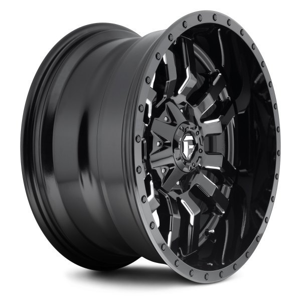 Fuel Sledge 22" 10J ET-18 6x135/6x139,7 Gloss Black Milled - obrazek 4