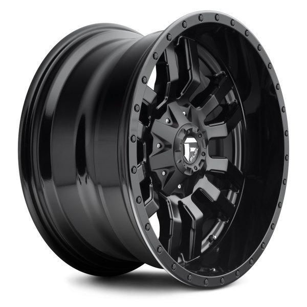 Fuel Sledge 22" 10J ET-18 6x135/6x139,7 Matte Black with Gloss Black Lip - obrazek 4