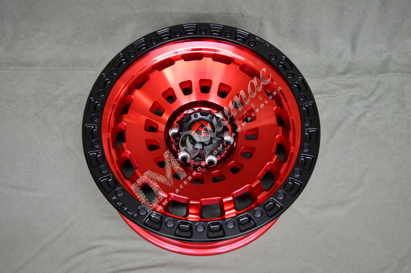 Fuel Zephyr 20" 9J ET1 5x127 Candy Red Black Bead Ring - obrazek 4