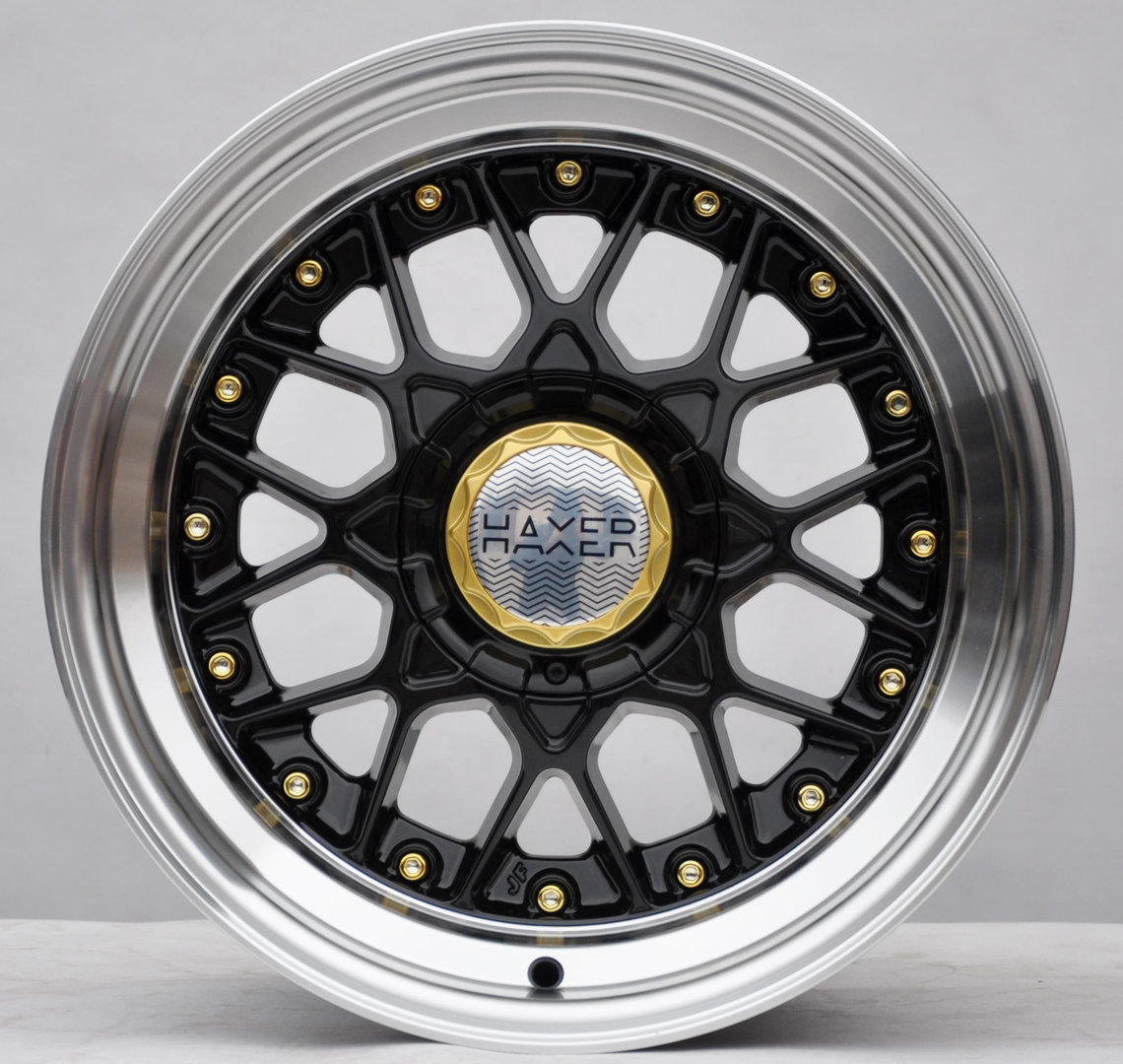 Haxer HX025 16" 8J ET15 5x120 Black Half Matt with Gold - obrazek 4