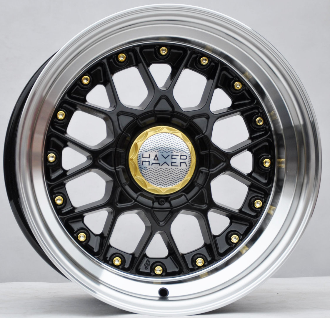 Haxer HX025 18" 8J ET30 5x120 Black Half Matt with Gold - obrazek 3