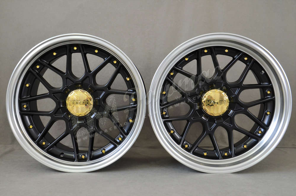 Haxer HX025 18" 8J ET30 + 9J ET35 5x120 Black Half Matt with Gold