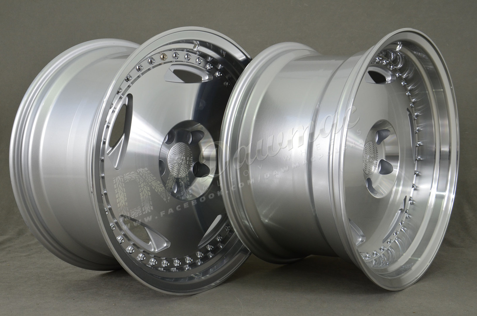 Haxer HX029 15" 7J ET35 + 8J ET20 4x100 Machined Silver - obrazek 5