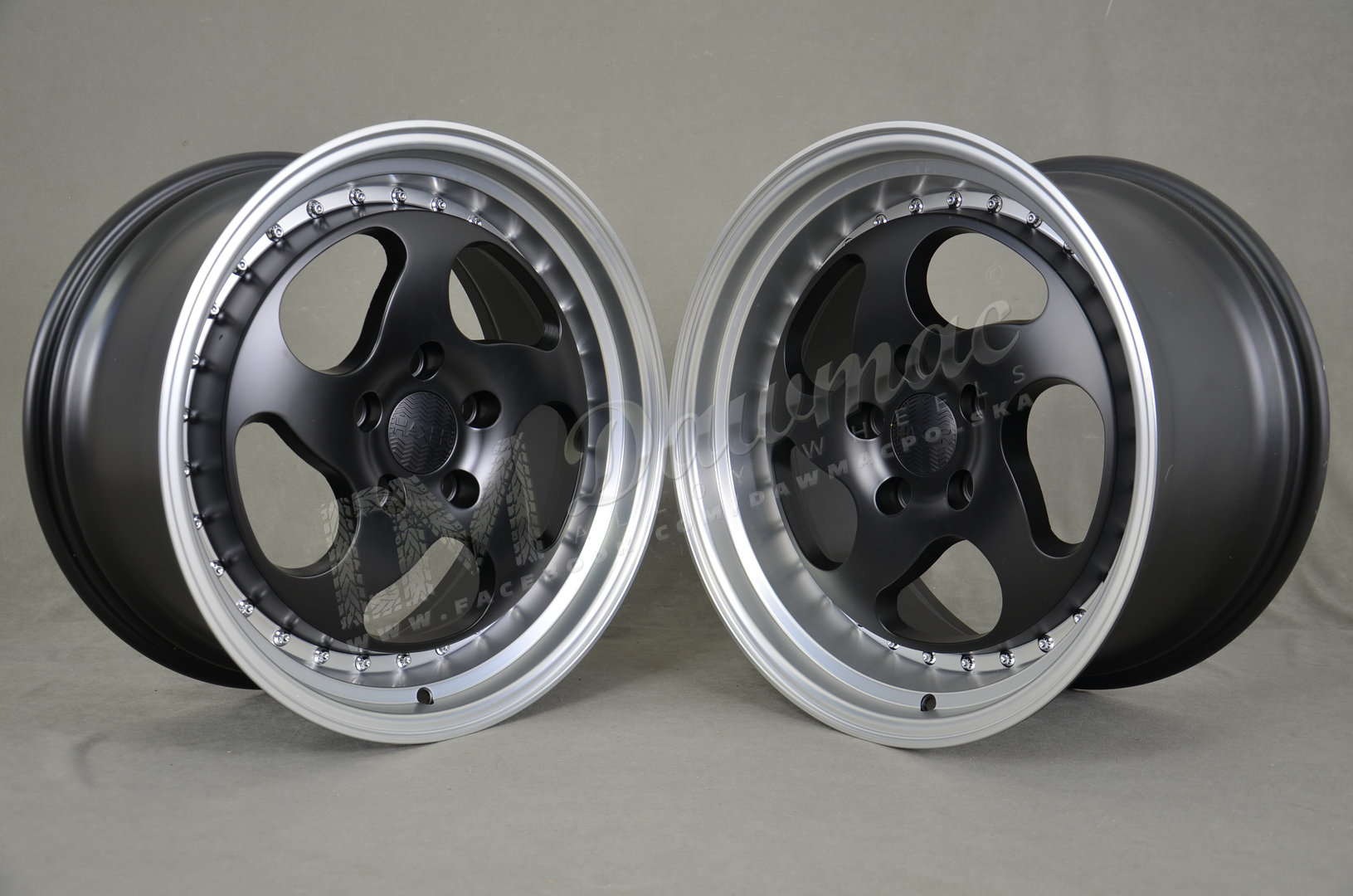 Haxer HX032 18" 8,5J ET25 + 9,75J ET20 5x120 Black Half Matt Machine Lip - obrazek 3