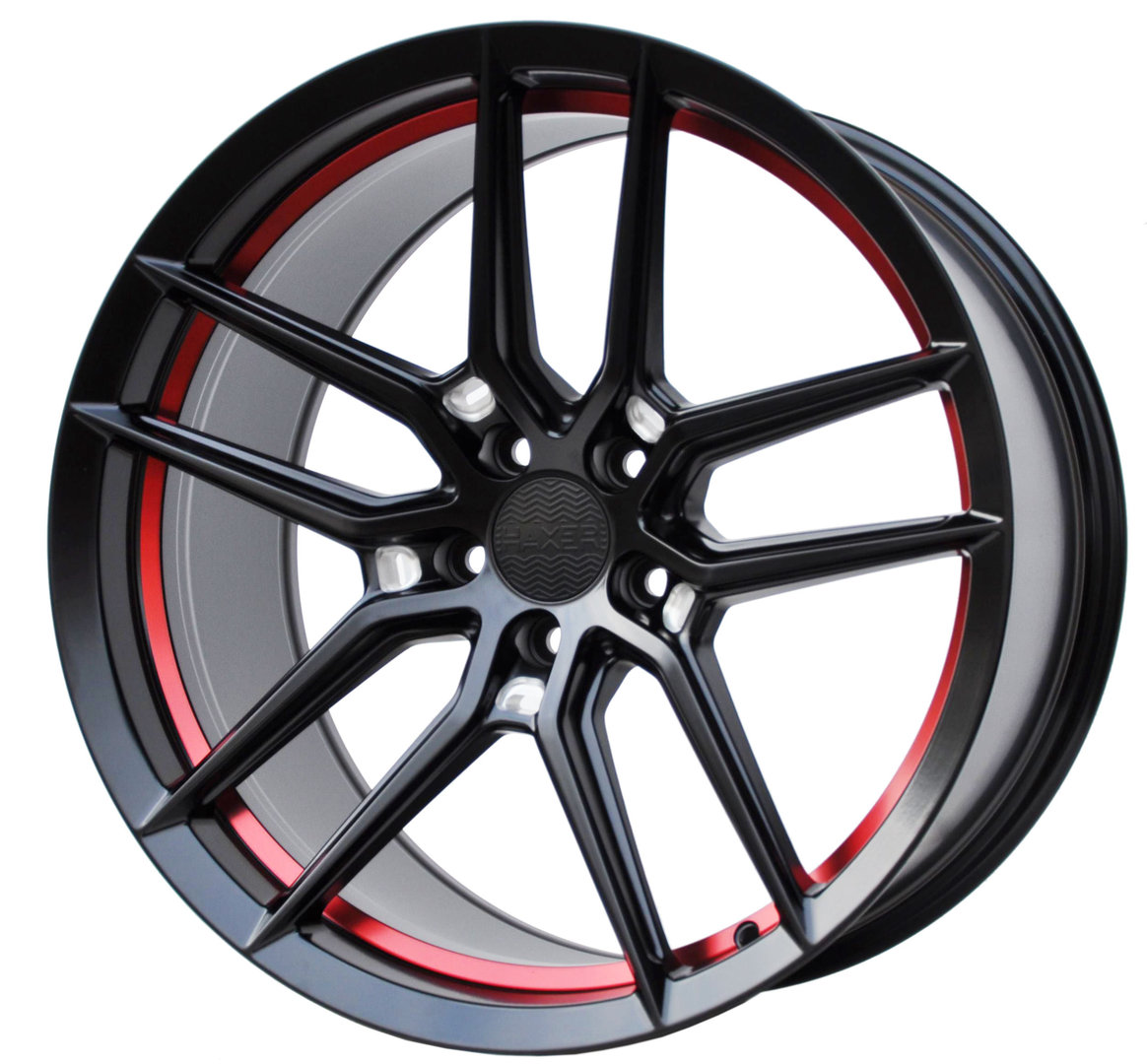 Haxer HX037 20" 9J ET18 + 10,5J ET23 5x115 Matt Black Red - obrazek 2