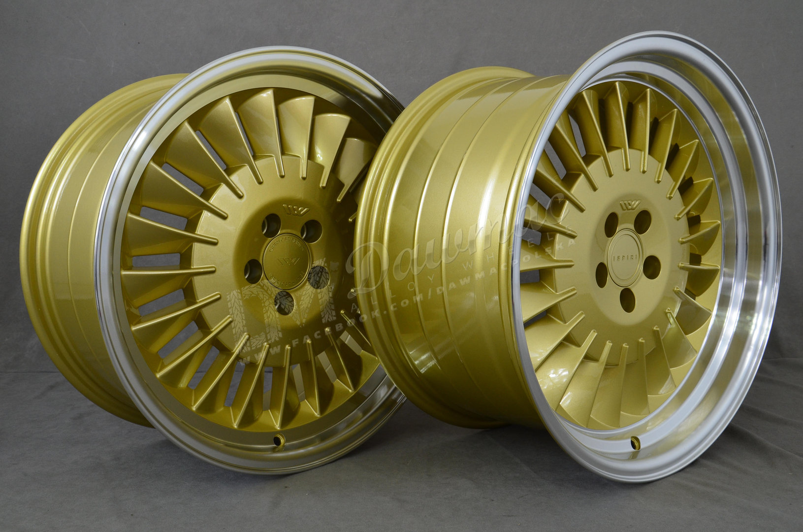 ISPIRI CSR1D 18" 8,5J ET35 + 9,5J ET35 5x100 Vintage Gold Polished Lip - obrazek 5
