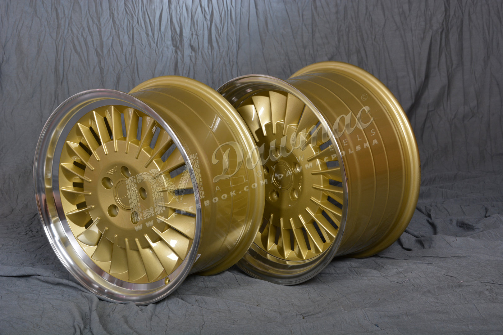 ISPIRI CSR1D 19" 8,5J ET42 + 10J ET42 5x112 Vintage Gold Polished Lip - obrazek 4