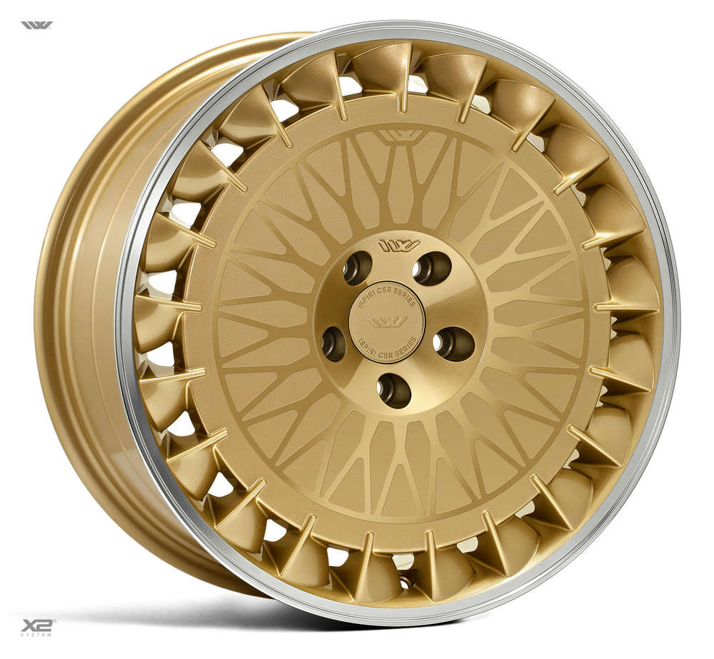 ISPIRI CSRD TF 18" 8,5J ET42 + 9,5J ET42 5x112 Vintage Gold Polished Lip