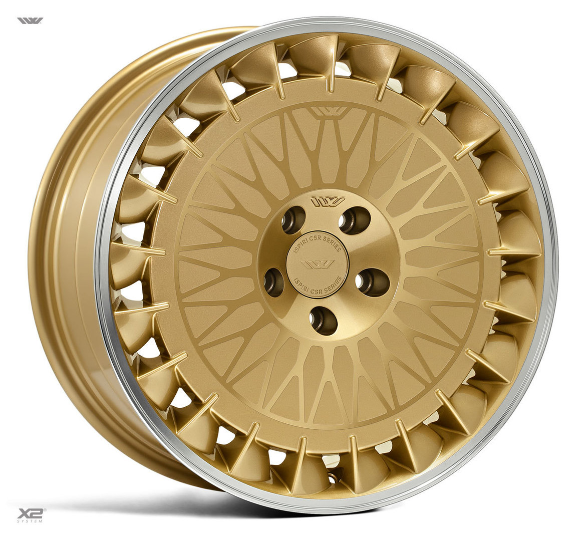 ISPIRI CSRD TF 19" 8,5J ET42 + 10J ET42 5x112 Vintage Gold Polished Lip - obrazek 2