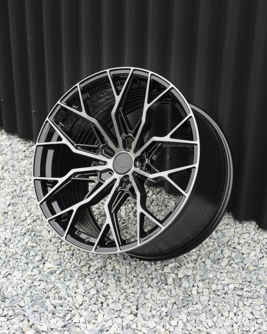 JUDD JSF1 21" 9,5J ET20-55 5x98-5x130 Gloss Black Titanium Brushed - obrazek 2