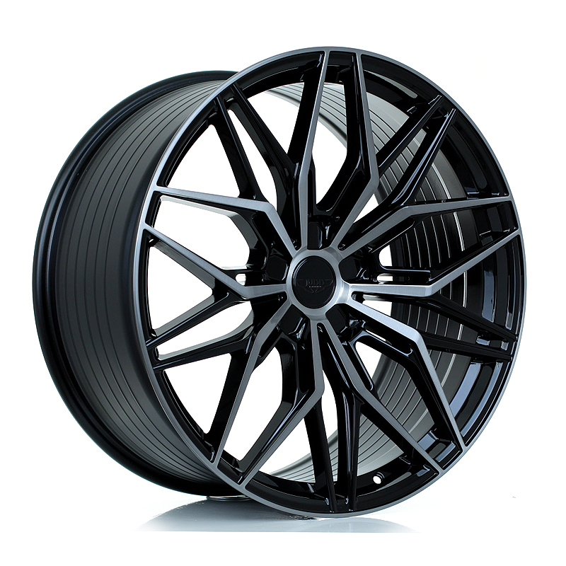 JUDD JSF3 22" 9J ET15-45 5x98-5x130 Gloss Black Titanium Brushed