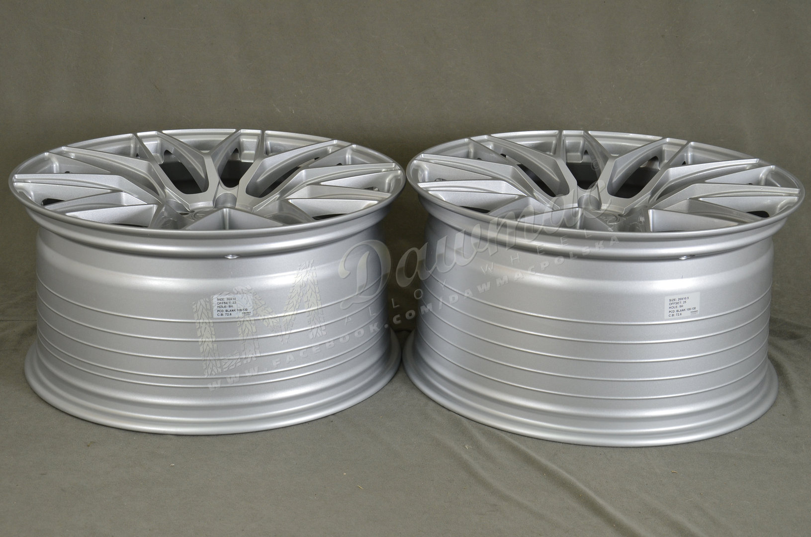 JUDD Model One 20" 8,5J ET25-45 + 10,5J ET25-ET45 5x108-5x130 Argent Silver - obrazek 8