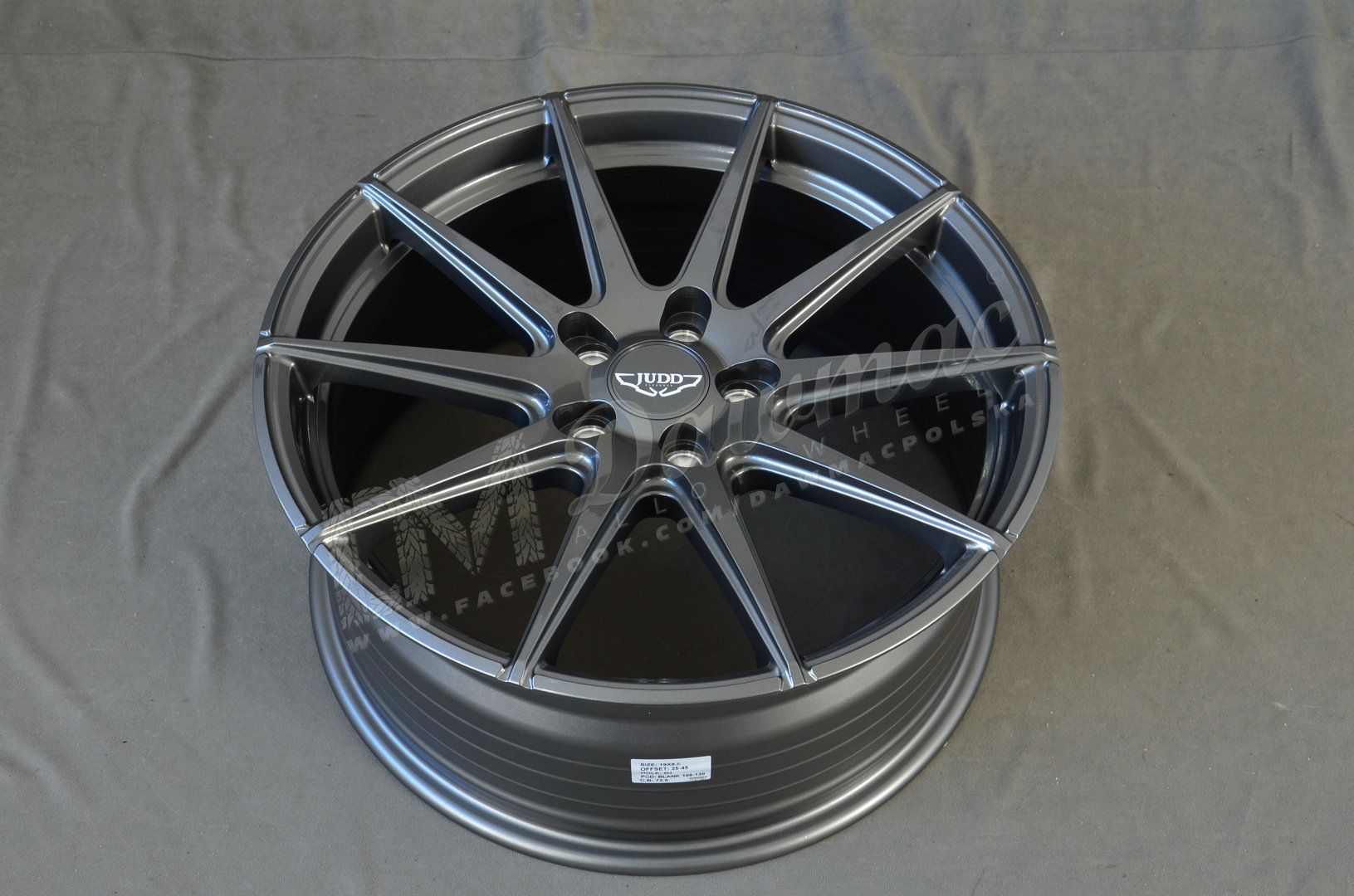 JUDD T311R 19" 8,5J ET25-45 + 9,5J ET25-ET45 5x100-5x130 Gloss Gunmetal - obrazek 5