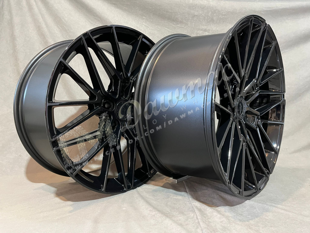 Japan Racing JR38 20" 9J ET30 + 10J ET40 5x112 Gloss Black - obrazek 4