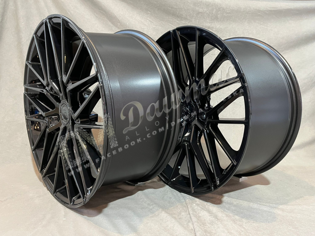 Japan Racing JR38 20" 9J ET30 + 10J ET40 5x112 Gloss Black - obrazek 5